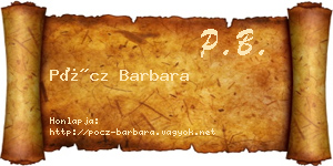Pöcz Barbara névjegykártya