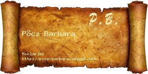 Pöcz Barbara névjegykártya